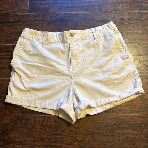 Old Navy Pants - Old Navy Everyday Chino Shorts Womens L White High Rise Casual Summer Beach Boho